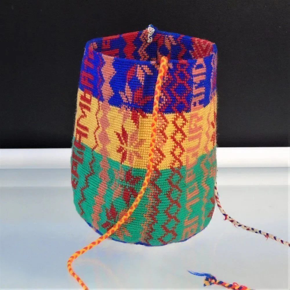Hippie Bucket Purse Boho Woven Crossbody